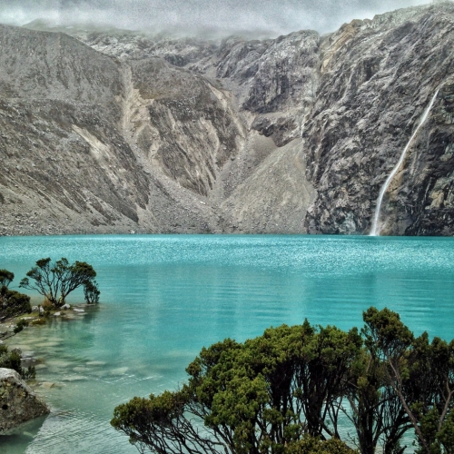 Laguna 69 Blue Water Peru Mountains Glacier