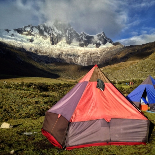 Santa Cruz Trek Camping Tent Mountains Hiking Peru