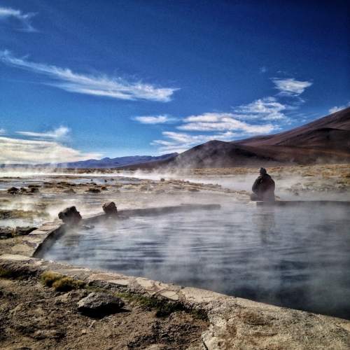 Salar De Uyuni Salt Flats Hot Springs Polques Girls Bathing Bolivia