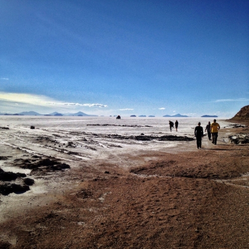 Salar De Uyuni Salt Flats Isla Del Pescado Walking Bolivia
