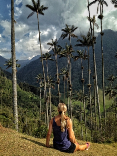 Cocora Valley Wax Palms Girl Sitting Colombia